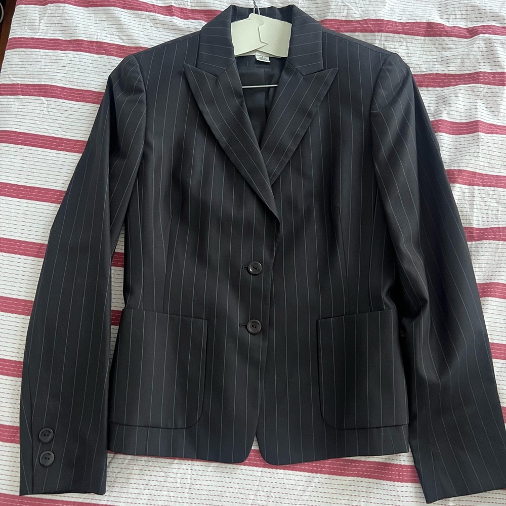 Casual Corner Black Pinstriped Blazer